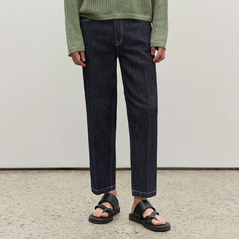 [S/S Ver]Cropped Tapered Jeans DCPT004IndigoBlue