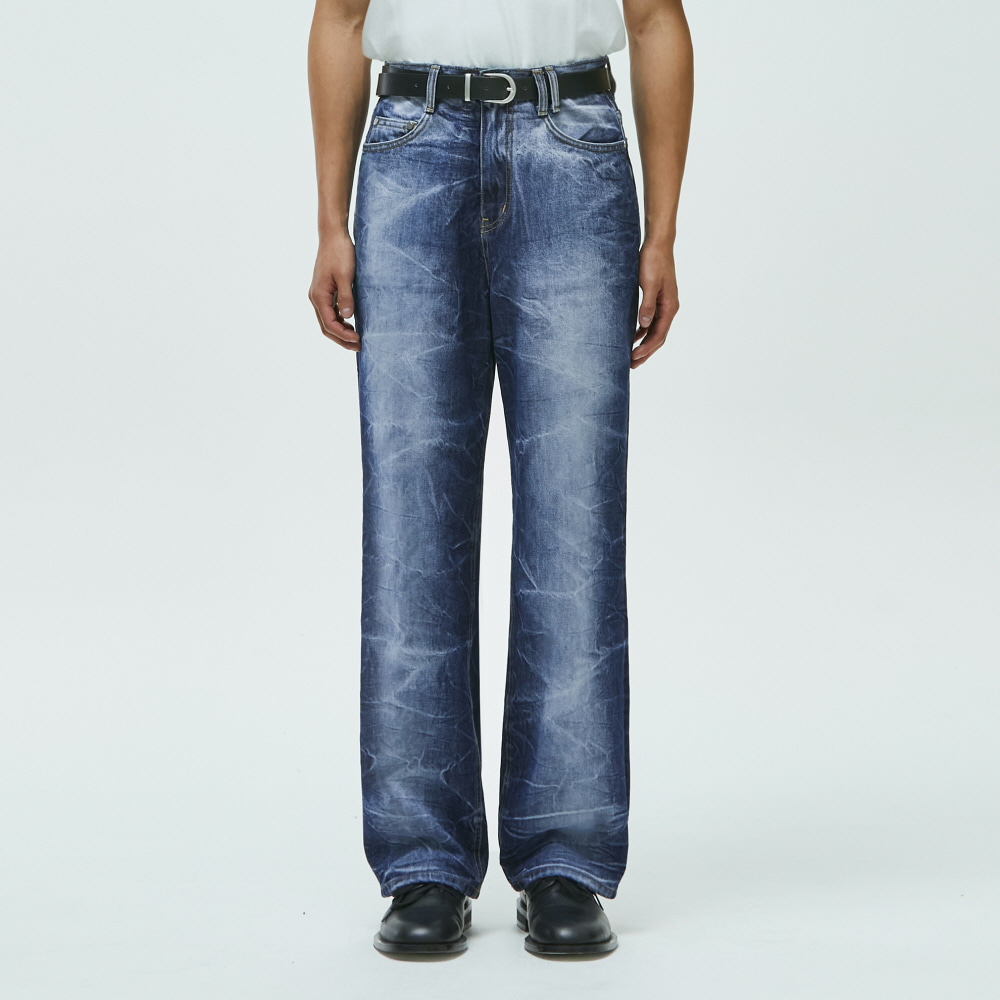 Bleach &amp; Crinkle Washed Jeans DCPT019Center