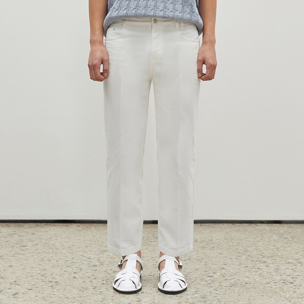 [S/S Ver]Cropped Tapered Jeans DCPT004Ivory
