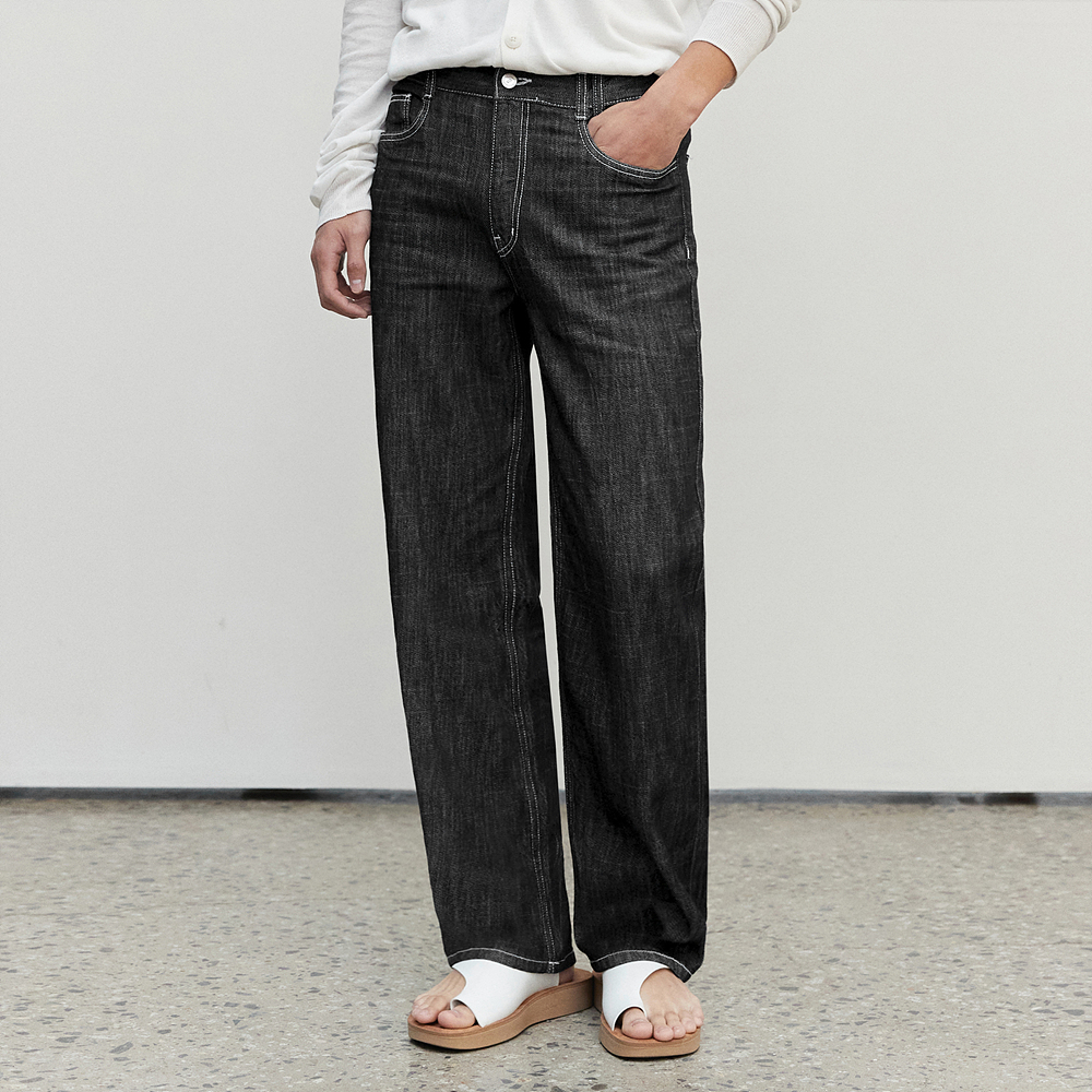 [S/S Ver]Semi Wide Jeans DCPT003RawBlack